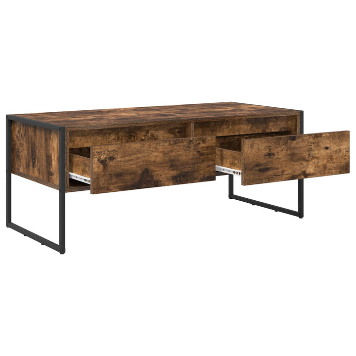 Sofabord med skuffe Røget Eg 100 x 46 x 40 cm Konstrueret træ