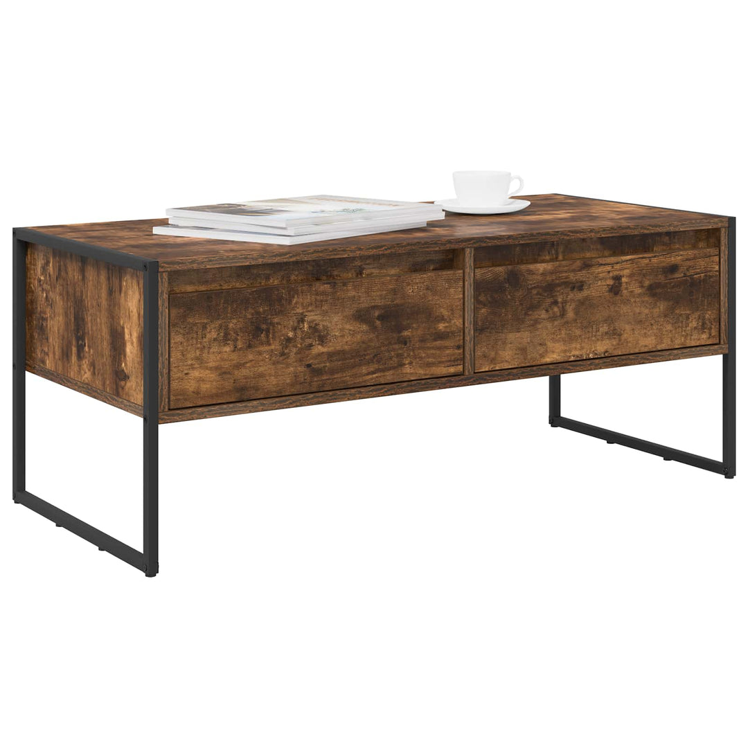 Sofabord med skuffe Røget Eg 100 x 46 x 40 cm Konstrueret træ
