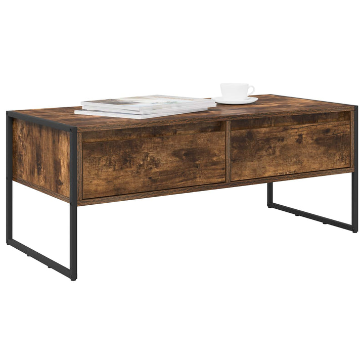 Sofabord med skuffe Røget Eg 100 x 46 x 40 cm Konstrueret træ