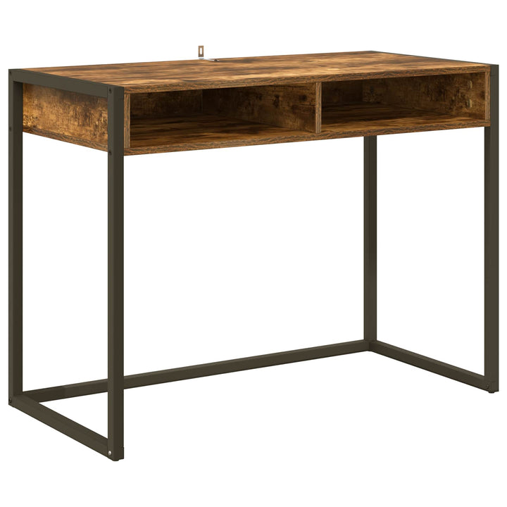 Bord med opbevaring Røget Eg 100 x 50 x 75 cm Konstrueret træ