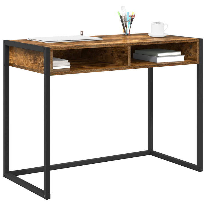 Bord med opbevaring Røget Eg 100 x 50 x 75 cm Konstrueret træ