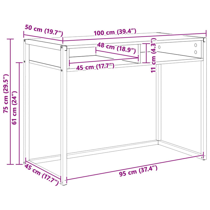 Bord Gammelt træ 100 x 50 x 75 cm Konstrueret træ