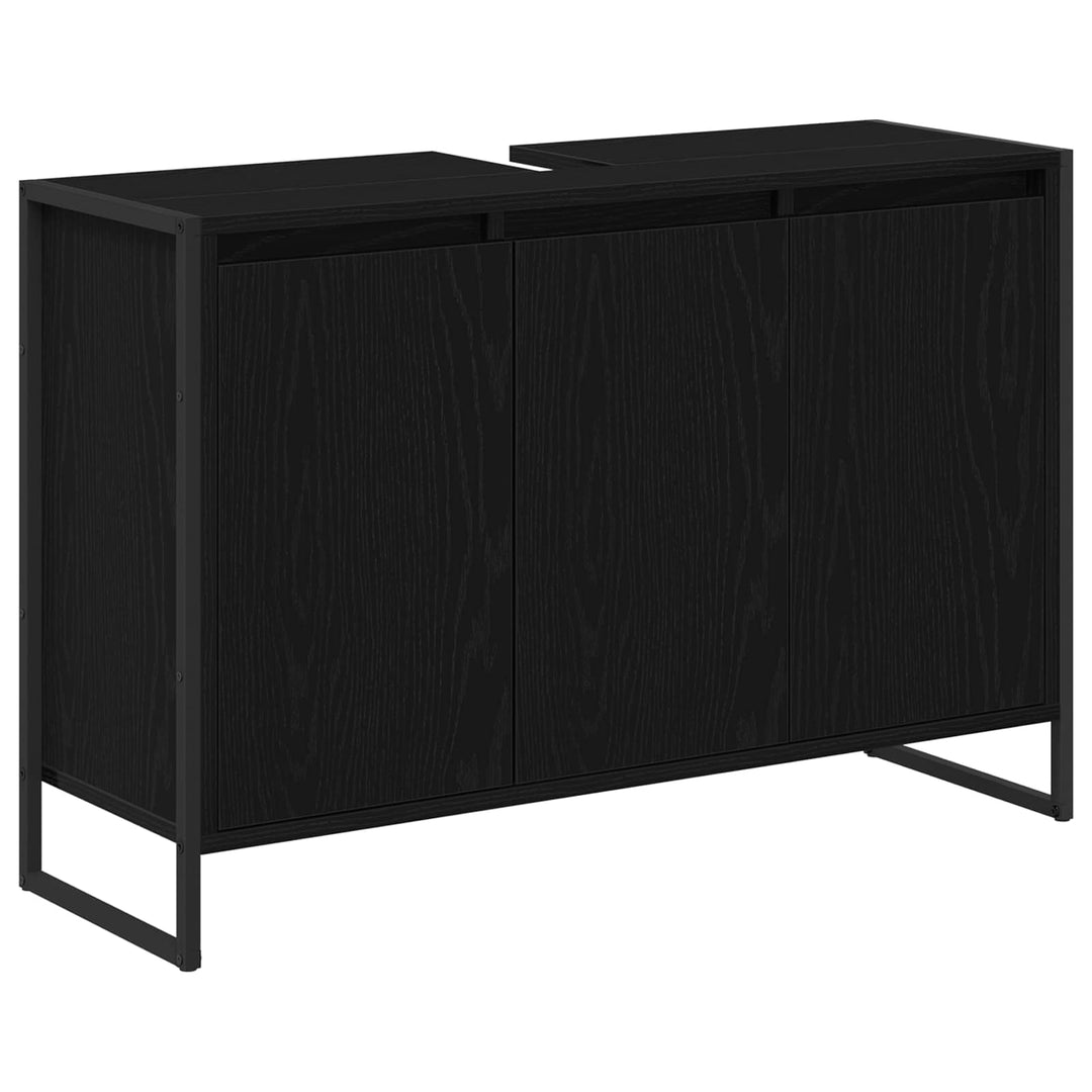 Badeværelsesskab Sort eg 90 x 30 x 60 cm Konstrueret træ