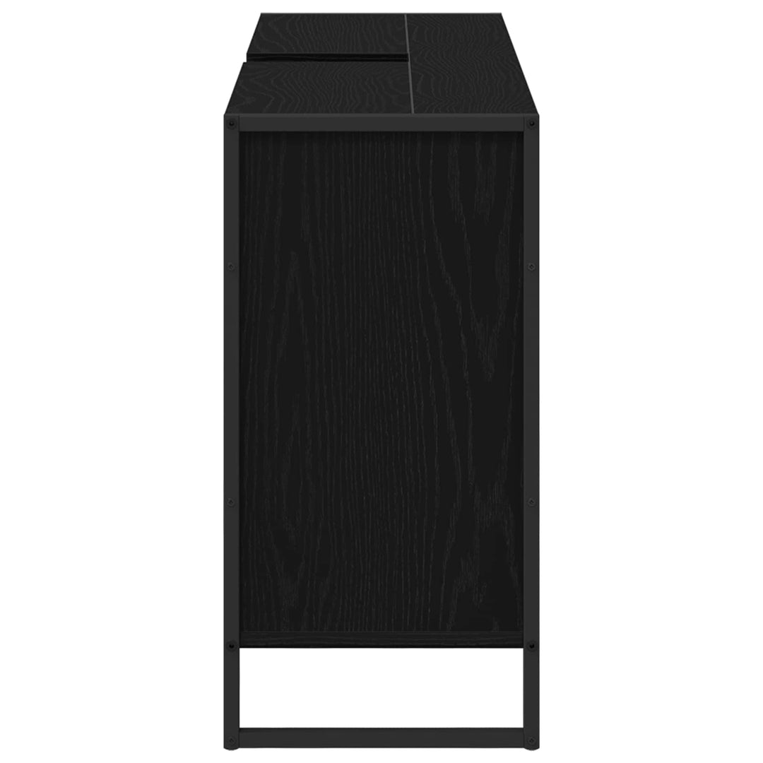 Badeværelsesskab Sort eg 90 x 30 x 60 cm Konstrueret træ