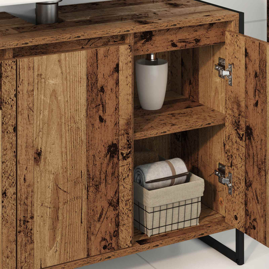 Badeværelsesskab Gammelt træ 90 x 30 x 60 cm Konstrueret træ