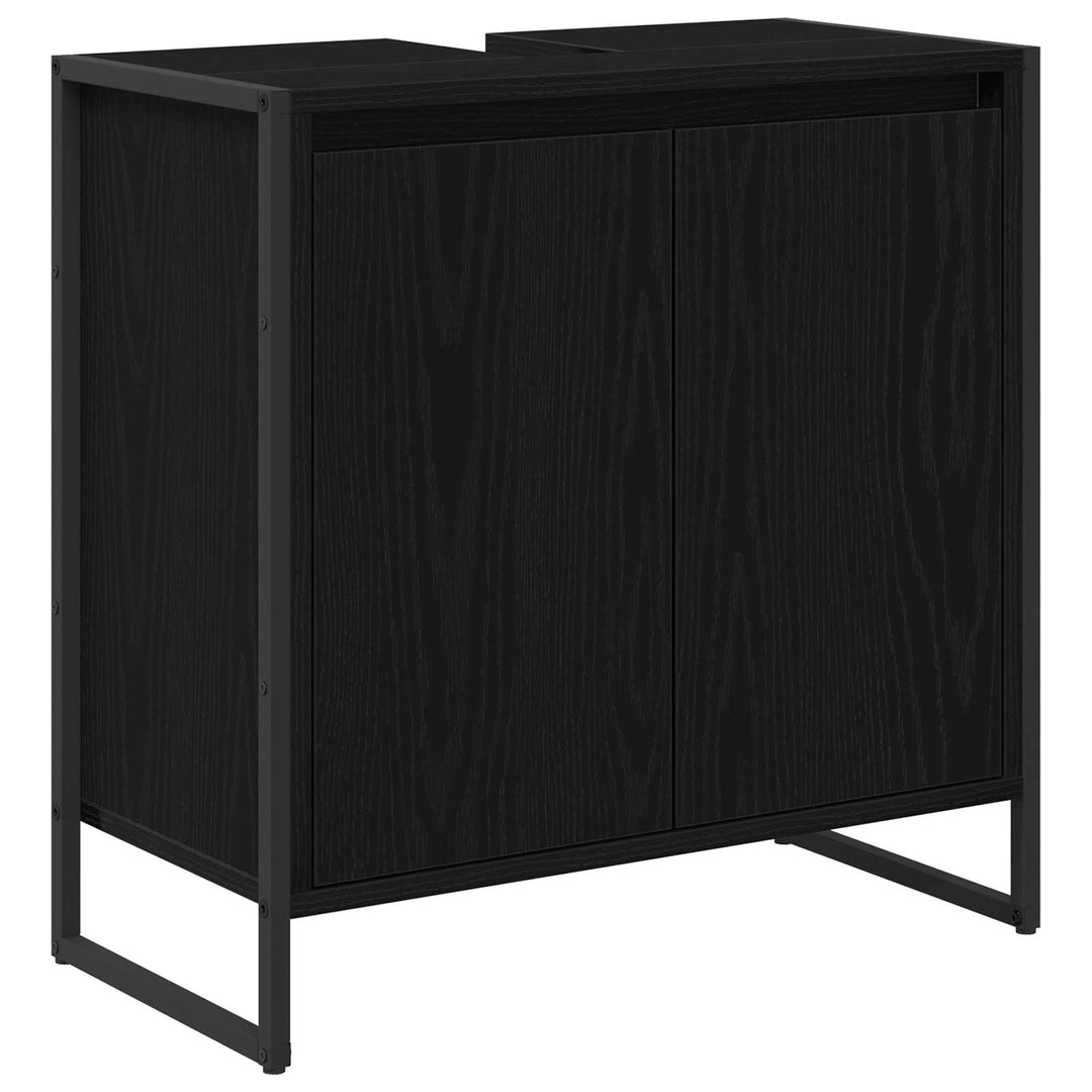 Badeværelsesskab Sort eg 60 x 30 x 60 cm Konstrueret træ