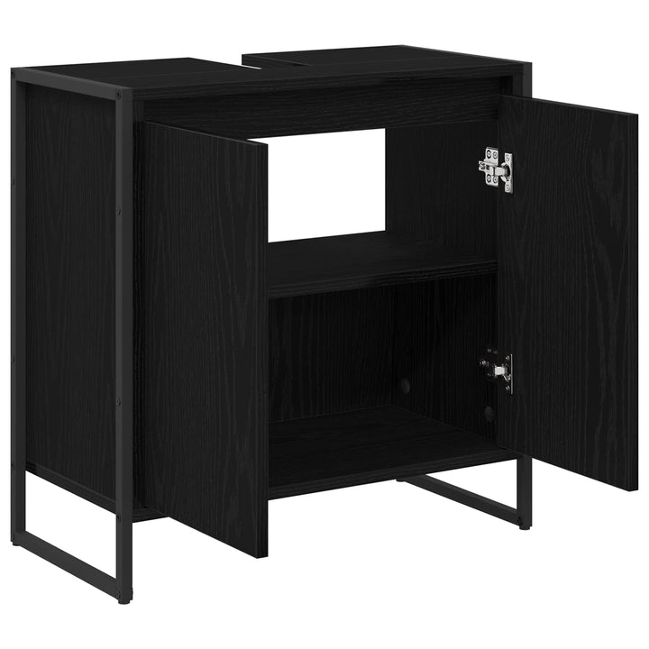 Badeværelsesskab Sort eg 60 x 30 x 60 cm Konstrueret træ