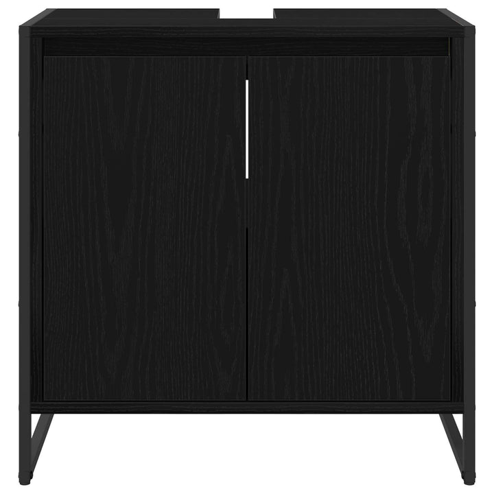 Badeværelsesskab Sort eg 60 x 30 x 60 cm Konstrueret træ