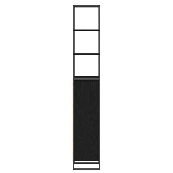 Badeværelsesskab Sort eg 40 x 30 x 180 cm Konstrueret træ
