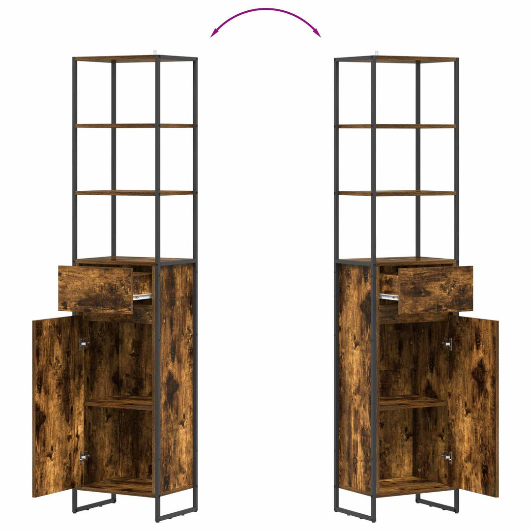 Badeværelsesskab Røget Eg 40 x 30 x 180 cm Konstrueret træ
