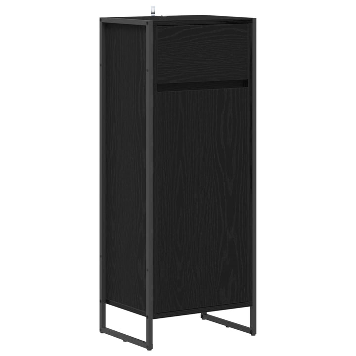 Badeværelsesskab Sort eg 40 x 30 x 100 cm Konstrueret træ
