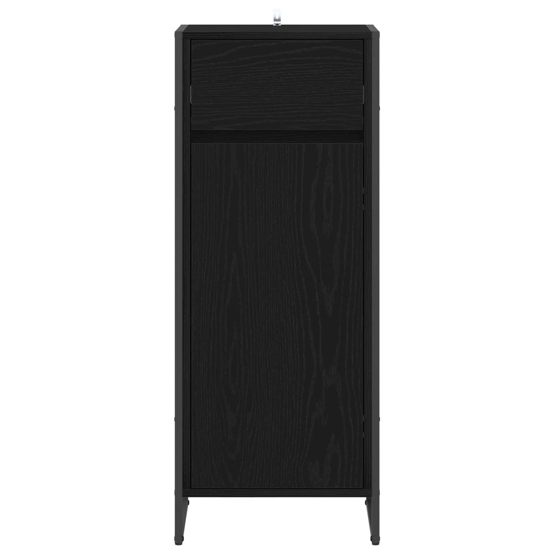 Badeværelsesskab Sort eg 40 x 30 x 100 cm Konstrueret træ