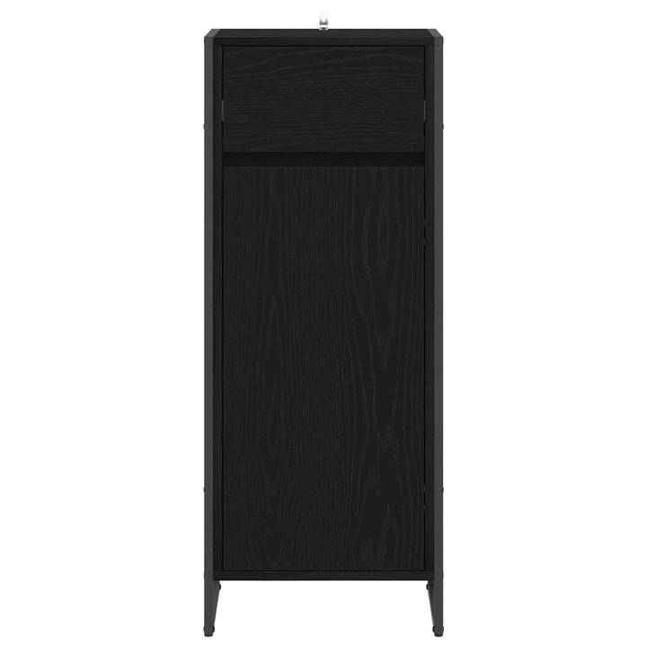 Badeværelsesskab Sort eg 40 x 30 x 100 cm Konstrueret træ