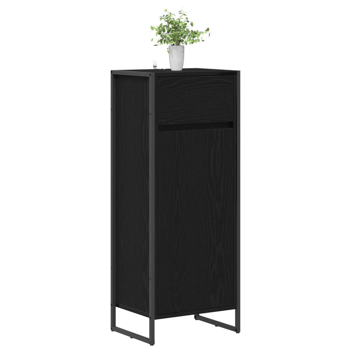 Badeværelsesskab Sort eg 40 x 30 x 100 cm Konstrueret træ