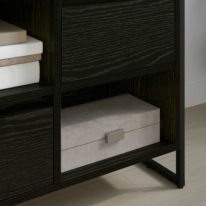 TV-skab med skuffe Sort eg 100 x 36 x 49,5 cm Konstrueret træ