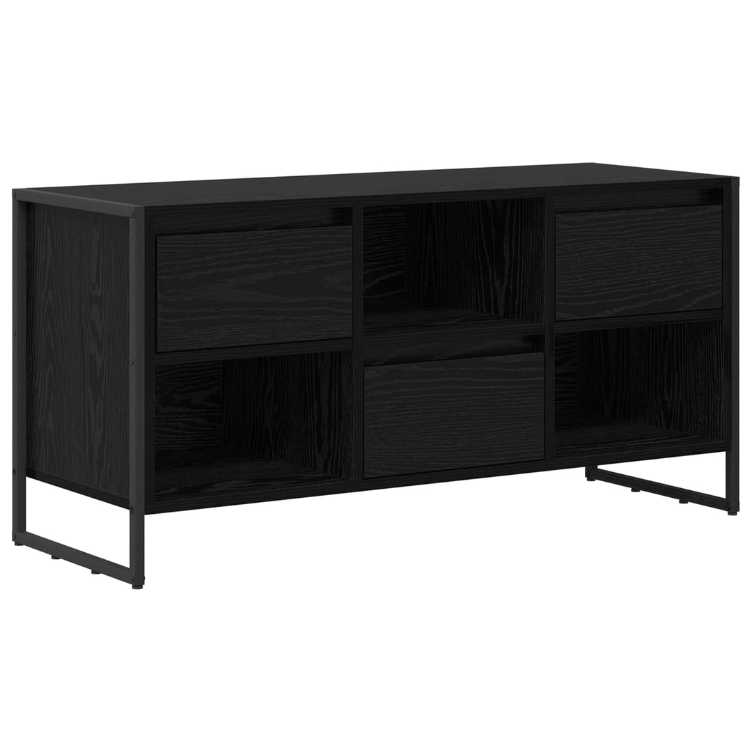 TV-skab med skuffe Sort eg 100 x 36 x 49,5 cm Konstrueret træ