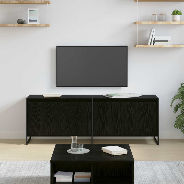 TV-skab Sort eg 140 x 36 x 49.5 cm Konstrueret træ