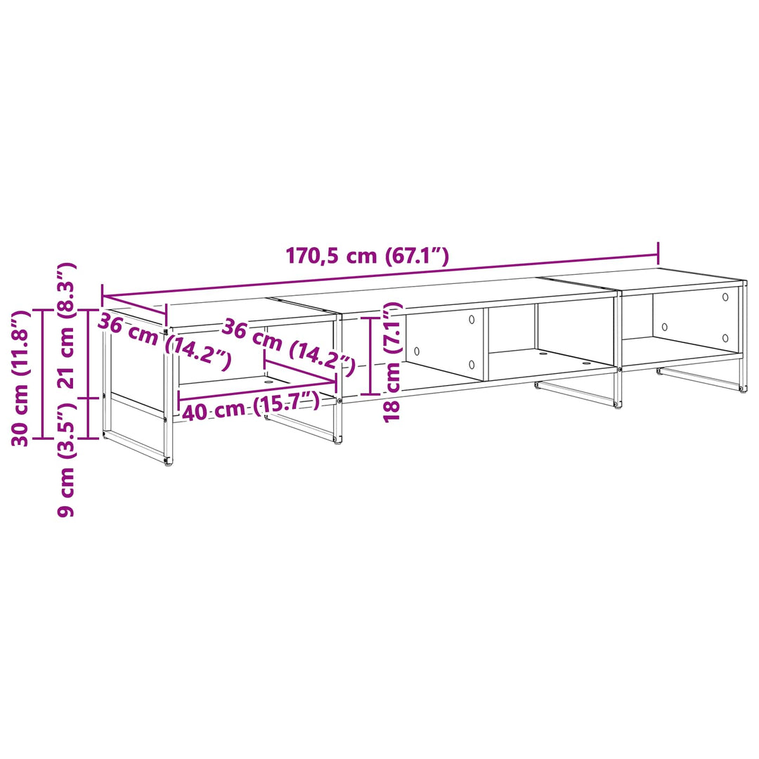 TV-skab Gammelt træ 170.5 x 36 x 30.5 cm Konstrueret træ