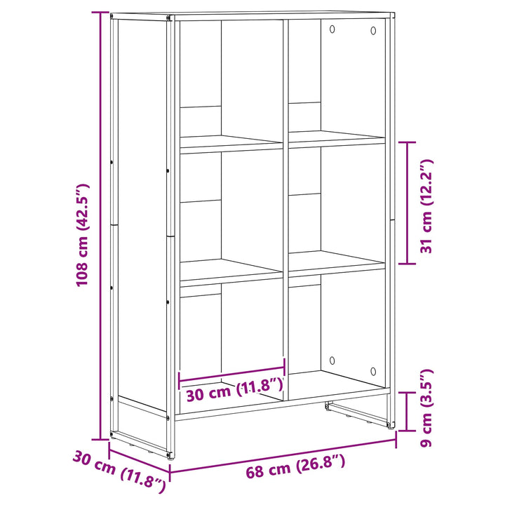 Bogskab Sort eg 99,5 x 30 x 108,5 cm Konstrueret træ