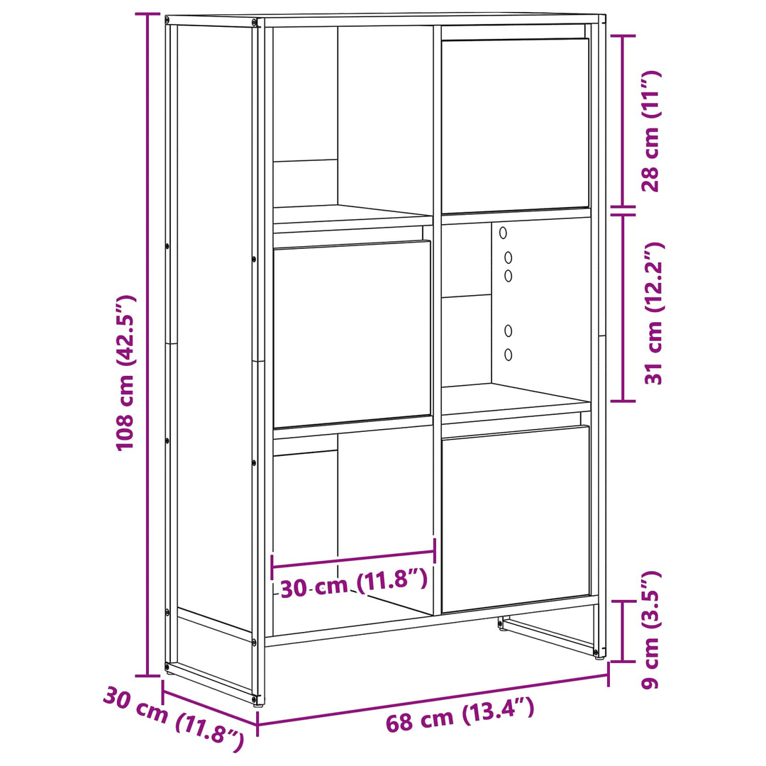 Bogskab Artisan eg 68 x 30 x 108.5 cm Konstrueret træ