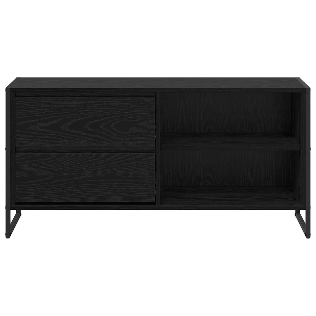 TV-skab med skuffe Sort eg 100 x 36 x 49,5 cm Konstrueret træ
