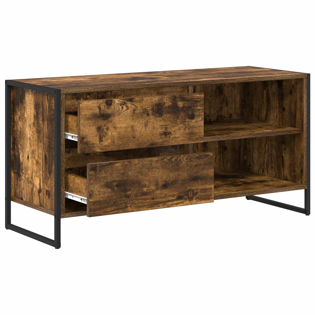 TV-skab med skuffe Røget Eg 100 x 36 x 49,5 cm Konstrueret træ
