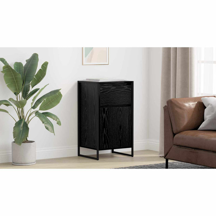 Sideboard med skuffe Sort eg 43 x 36 x 75,5 cm Konstrueret træ