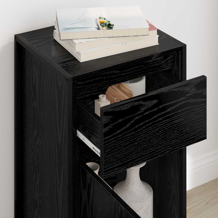 Sideboard med skuffe Sort eg 43 x 36 x 75,5 cm Konstrueret træ