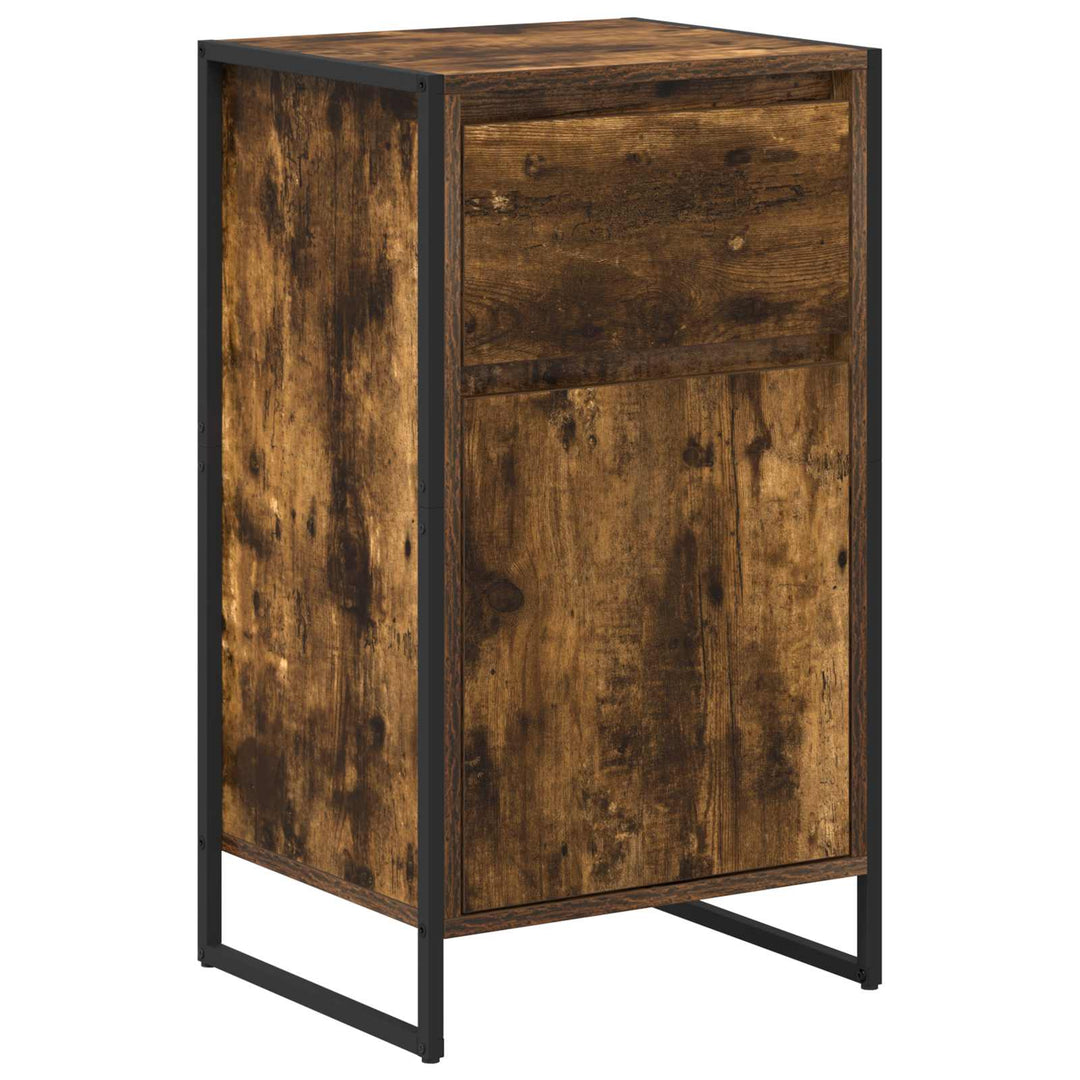 Sideboard med skuffe Røget Eg 43 x 36 x 75,5 cm Konstrueret træ