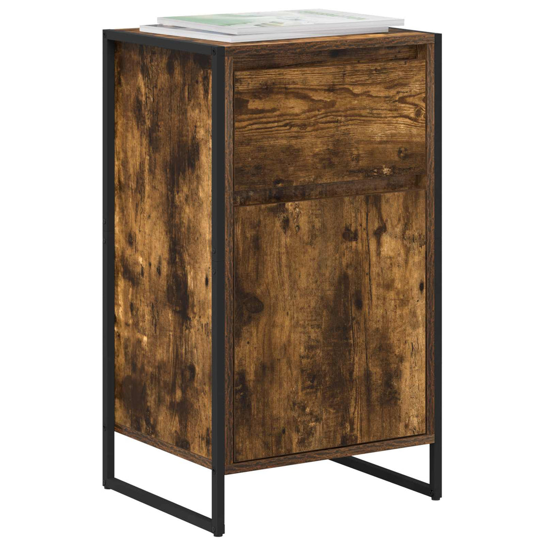 Sideboard med skuffe Røget Eg 43 x 36 x 75,5 cm Konstrueret træ