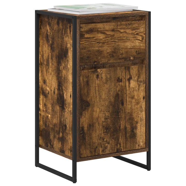 Sideboard med skuffe Røget Eg 43 x 36 x 75,5 cm Konstrueret træ