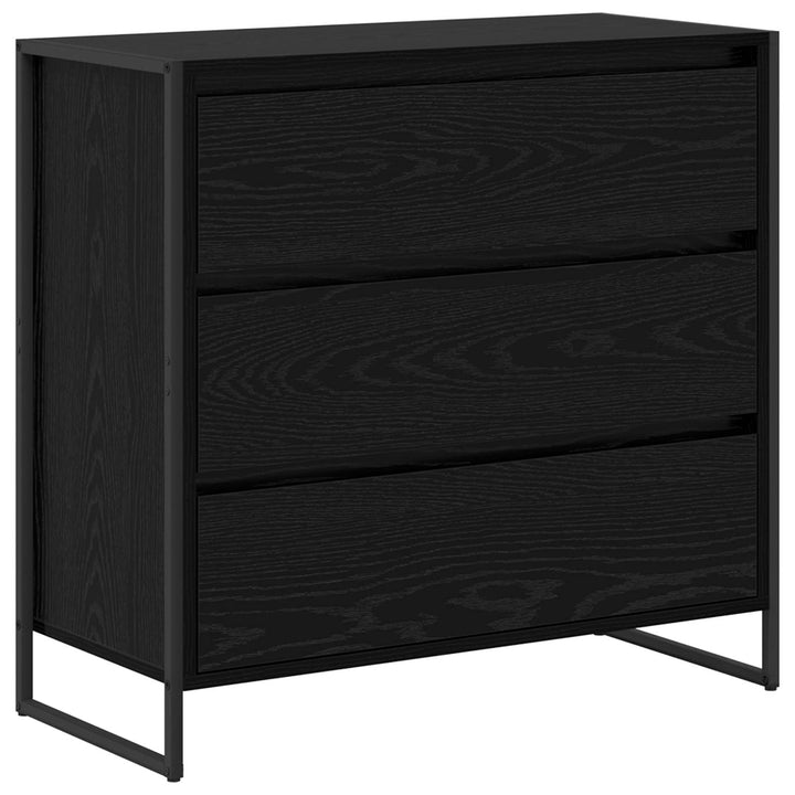 Sideboard med skuffe Sort eg 79 x 36 x 75.5 cm Konstrueret træ
