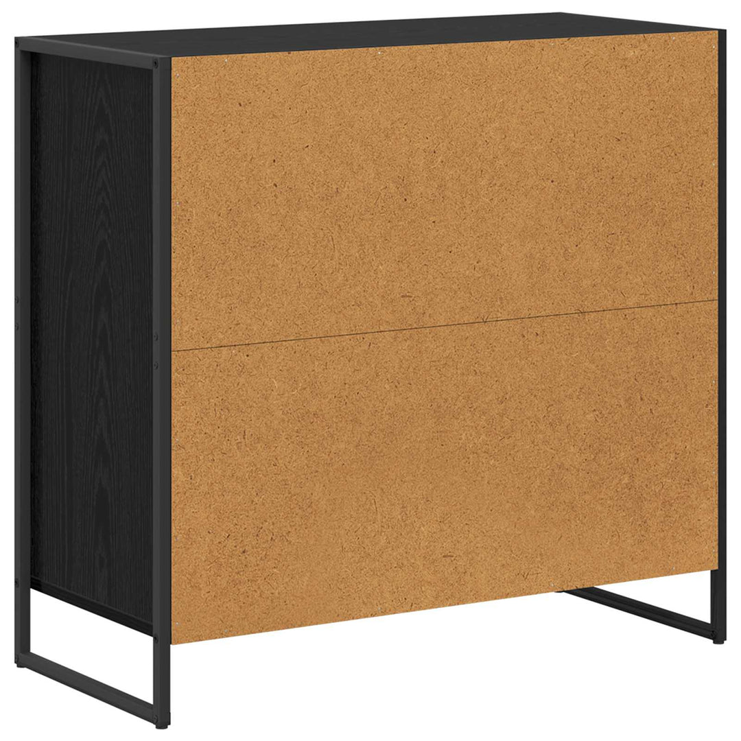 Sideboard med skuffe Sort eg 79 x 36 x 75.5 cm Konstrueret træ