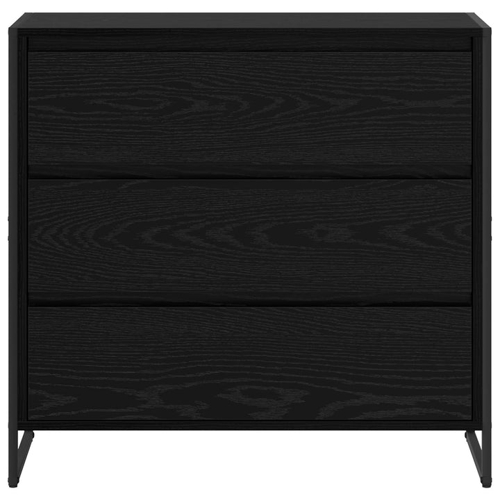Sideboard med skuffe Sort eg 79 x 36 x 75.5 cm Konstrueret træ