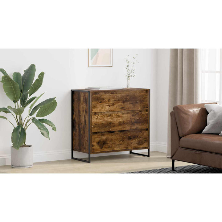 Sideboard med skuffe Røget Eg 79 x 36 x 75.5 cm Konstrueret træ