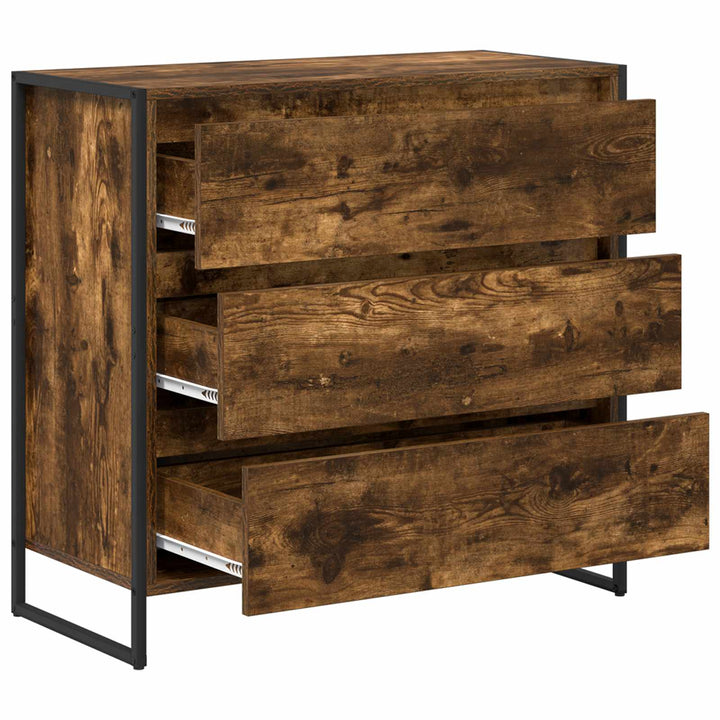 Sideboard med skuffe Røget Eg 79 x 36 x 75.5 cm Konstrueret træ