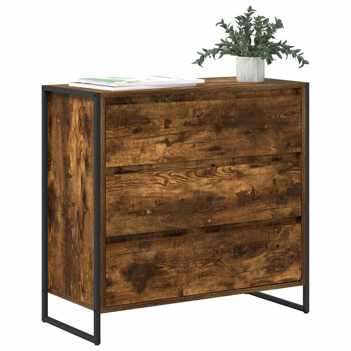 Sideboard med skuffe Røget Eg 79 x 36 x 75.5 cm Konstrueret træ