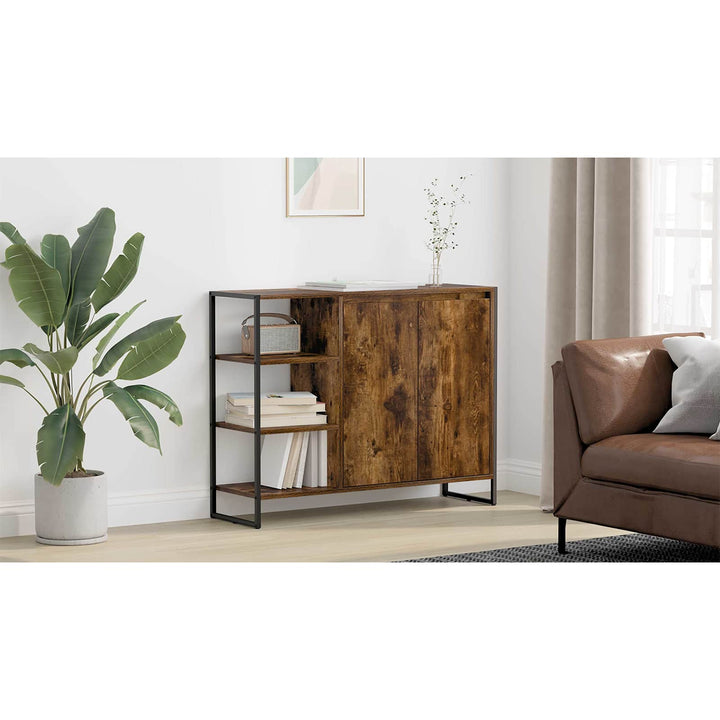 Sideskab Røget Eg 96.5 x 30 x 75 cm Konstrueret træ
