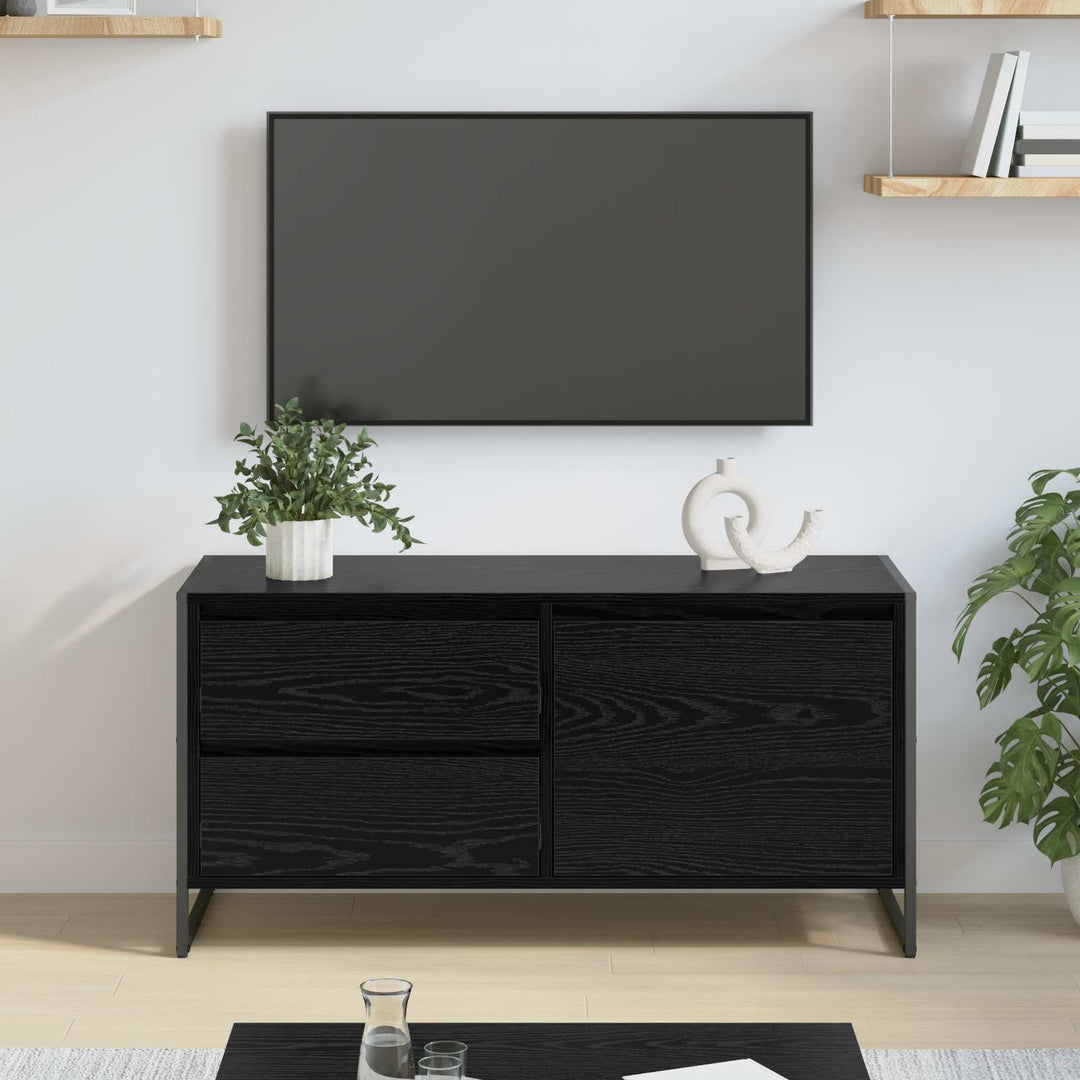 TV-skab 100 x 36 x 49,5 cm Sort eg Konstrueret træ