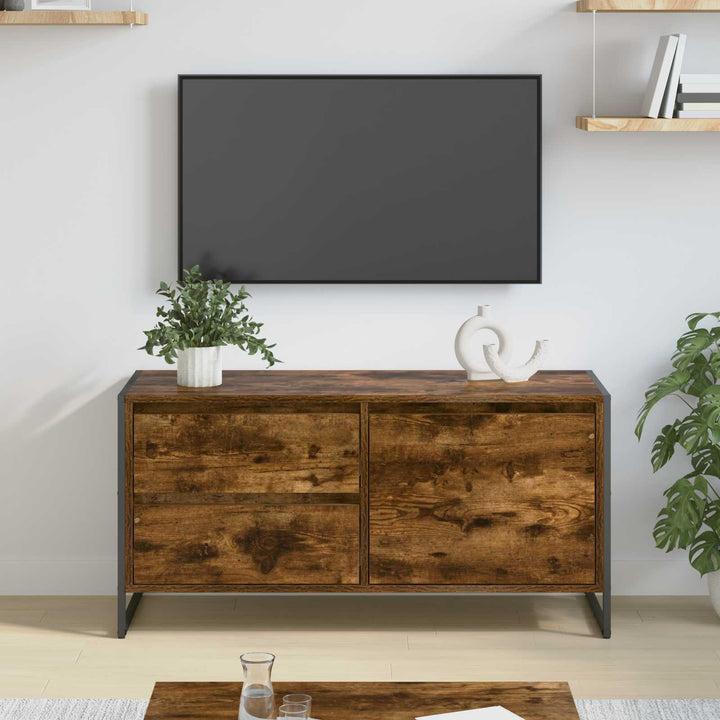 TV-skab med skuffe Røget Eg 100 x 36 x 49,5 cm Konstrueret træ