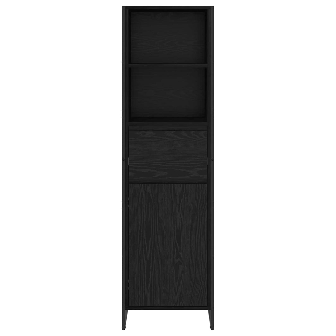Bogskab med skuffe Sort eg 43 x 36 x 150,5 cm Konstrueret træ