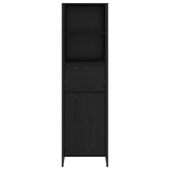 Bogskab med skuffe Sort eg 43 x 36 x 150,5 cm Konstrueret træ