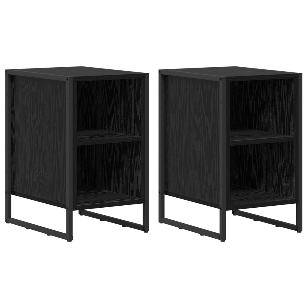 Sengebord 2 pcs Sort eg 39,5 x 30 x 50 cm Konstrueret træ