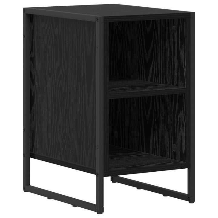Sengebord 2 stk. Sort eg 39,5 x 30 x 50 cm Konstrueret træ