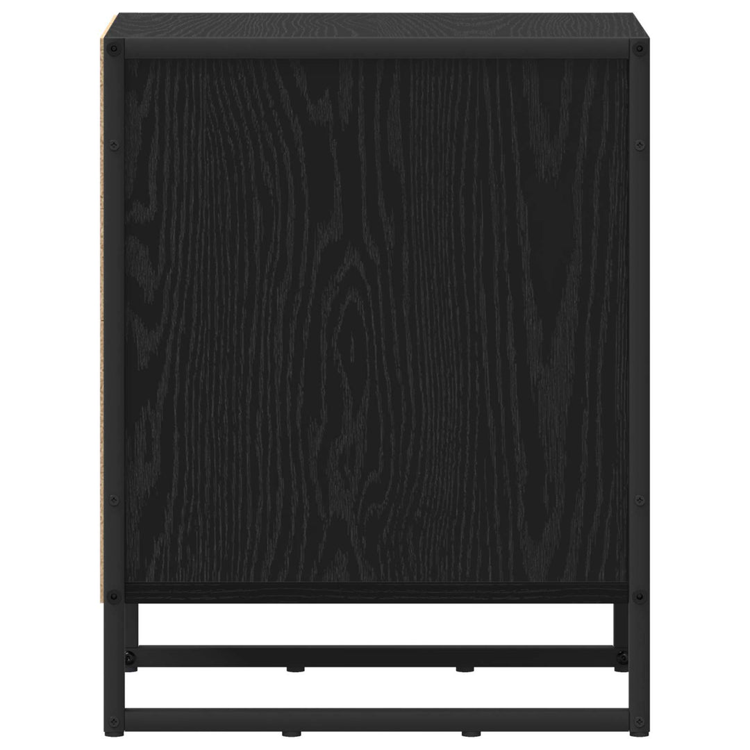Sengebord 2 stk. Sort eg 39,5 x 30 x 50 cm Konstrueret træ