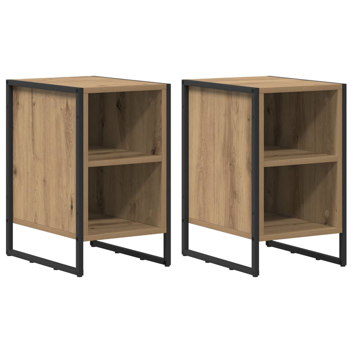 Sengebord 2 pcs Artisan eg 39,5 x 30 x 50 cm Konstrueret træ