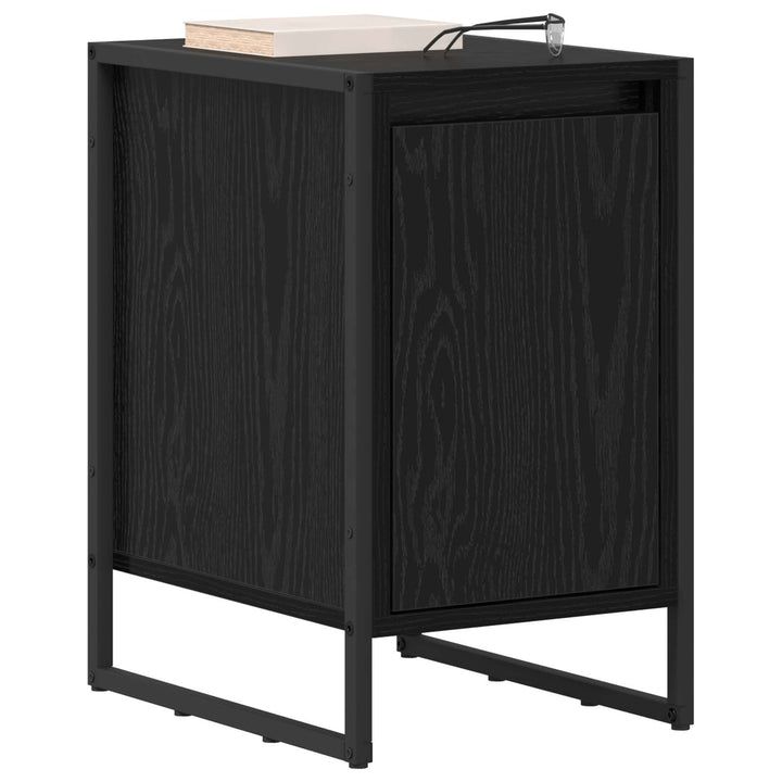 Sengebord 2 pcs Sort eg 39,5 x 30 x 50 cm Konstrueret træ