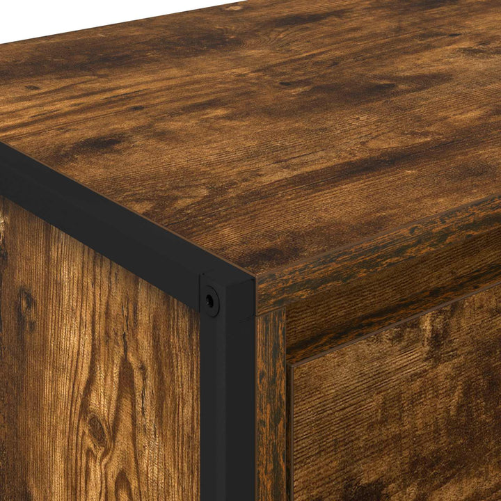 Sengebord 2 pcs Røget Eg 39,5 x 30 x 50 cm Konstrueret træ