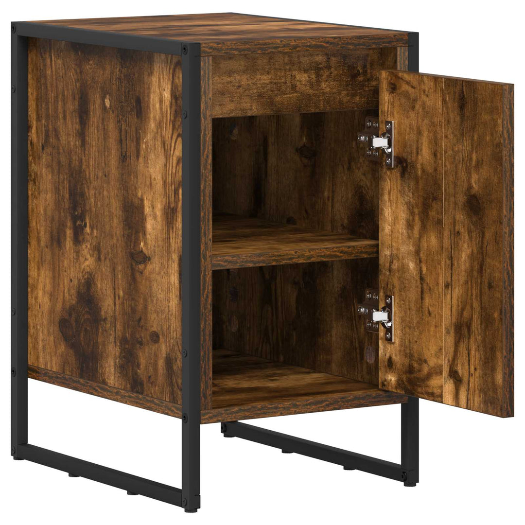 Sengebord 2 pcs Røget Eg 39,5 x 30 x 50 cm Konstrueret træ