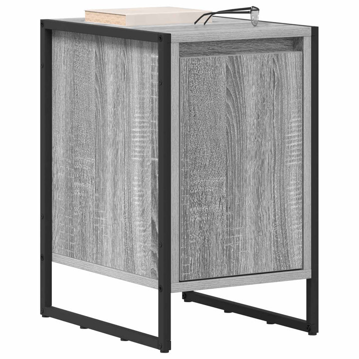 Sengebord 2 pcs Grå Sonoma 39,5 x 30 x 50 cm Konstrueret træ